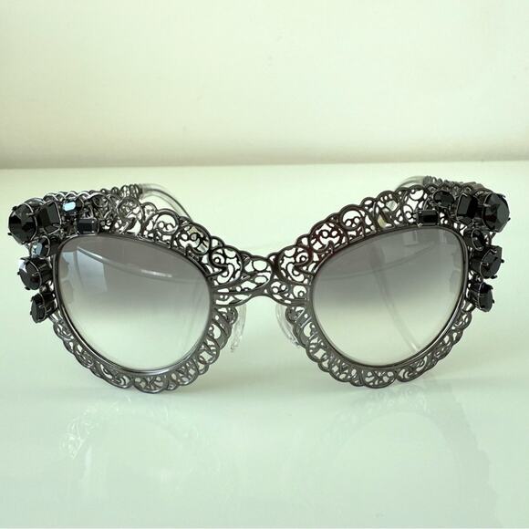Dolce&Gabbana rhinestone runway women sunglasses Authentic Retail 1250$ - Picture 1 of 9